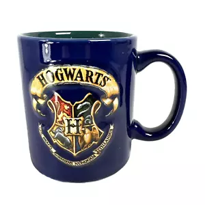 Tazza Vintage Harry Potter Hogwarts Blu con Interno Verde 2000 Punzone - Foto 1 di 7