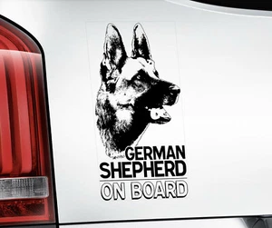 GERMAN SHEPHERD Sticker, Alsatian GSD Dog Car Stickers Window Decal - V01B BLK - Picture 1 of 1
