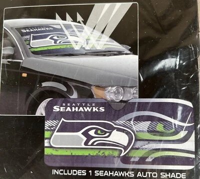 NFL Seattle Seahawks Auto Sombra Coche Camión Bloques UV A y UV-B Rayos Talla 27.5”x58” Foto 1 de 4