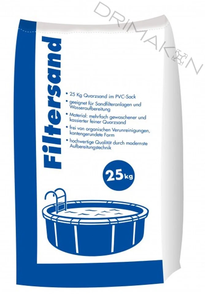 Filtersand 0,4-0,8 mm 25 kg für Sandfilteranlagen Pool Sandfilter Poolsand - Bild 1 von 1