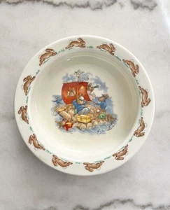 Bunnykins Royal Doulton Sailing Cereal Bowl Easter -England Painted Rabbits - Picture 1 of 9