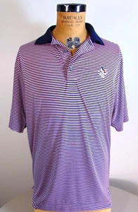 Foot Joy Golf Polo Shirt Men's Large Pink Blue Stripes 1854 logo - Picture 1 of 5
