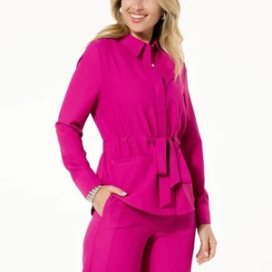 NWT $95 Marla Wynne Wynn Layers Shirt Jacket FUCHSIA PINK Sz XL - Picture 1 of 2
