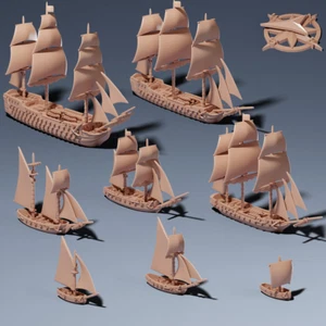 Segelschiff Miniaturen 1/700 Fleet Pack | Modelle Kriegsschiff Schiffe Black Seas - Bild 1 von 12