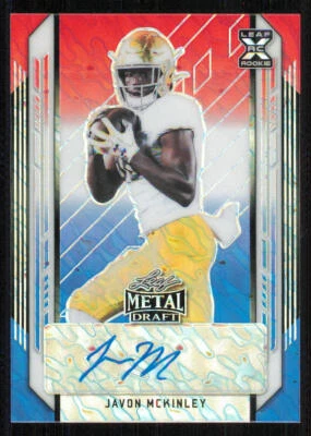 2021 Leaf Metal Draft Red White and Blue #BAJMK Javon McKinley /10 - Image 1 of 2