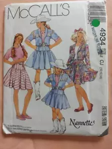 McCall's 4934 Nanette Child's Jackets, Tops, Skirts Pattern Size 10-12-14 - Picture 1 of 2