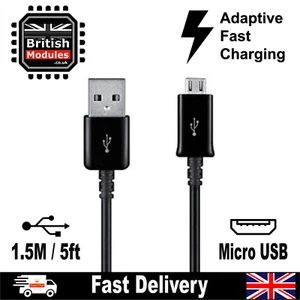 Fast Charge Micro USB Data Sync Phone Charger Cable for Charging Android Black - Picture 1 of 3