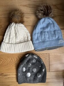 M&S / New Look - Girls Winter Hats Bundle Set x3 - Size One & 10-14 Years