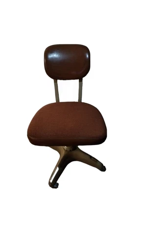 Vintage INDUSTRIAL OFFICE SWIVEL CHAIR desk tanker mid century vinyl steel 60s Cover