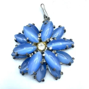 Vintage Juliana Style blue double starburst pendant unsigned - Imagen 1 de 7