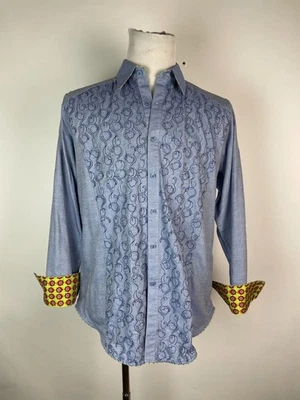 Robert Graham Classic Embroidered Blue long sleeve shirt M - Image 1 of 4