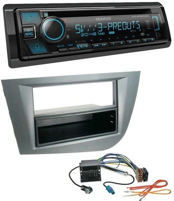 Kenwood Bluetooth USB CD MP3 DAB Autoradio für Seat Leon ab 05 dunkelgrau metall - Bild 1 von 4