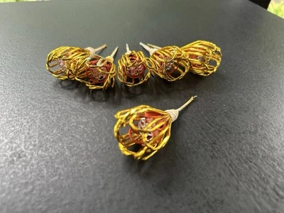 Kimono Kanzashi japonés vintage cordón dorado palo de pelo adorno - tamaño muñeca Foto 1 de 4