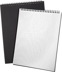 2 Pack Top Spiral Graph Paper Notebooks 8.7 X11.4 Inch A4 Grid Paper Notepad 70 - Picture 1 of 2