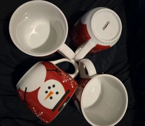 4 Kiste & Fass SCHNEEMANN 12 Unzen Becher Schneeflocken Weihnachten - Bild 1 von 2