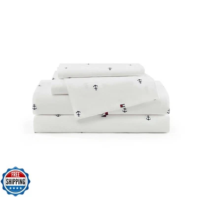 Tommy Hilfiger - Queen Bed Sheets, Crisp and Cool Cotton Percale Bedding with - Image 1 of 4
