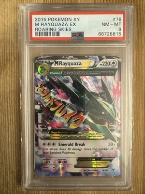 M Rayquaza EX 76/108 Roaring Skies Holo Pokemon Card PSA 8 - Image 1 of 2
