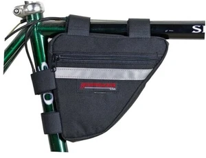 Ketchum Black Bicycle Frame Bag with Reflective Trim – Cycling Triangle Pack - Picture 1 of 2