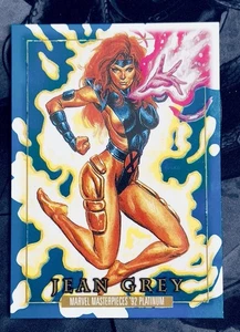 2024 Upper Deck Marvel Masterpieces '92 Platinum - Jean Grey Blue PMG /50 - Bild 1 von 10
