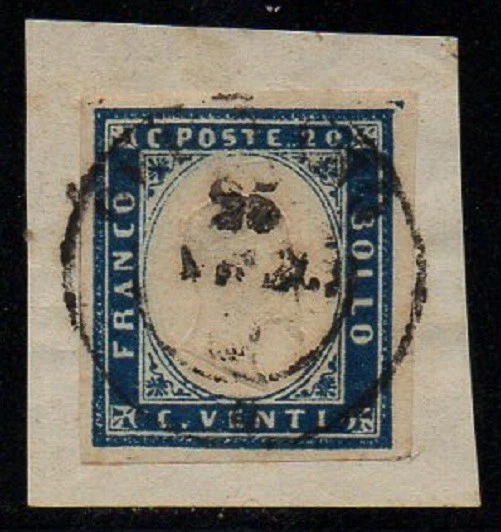 Sardegna-20 centesimi 15e cobalto verdastro - Immagine 1 di 1