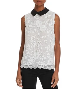 Aqua Womens Lace Pullover Blouse, White, Medium - Picture 1 of 1