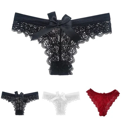 Weinrot Spitze Transparent Tanga String Höschen Sexy Slip Damen Dessous - Bild 1 von 4