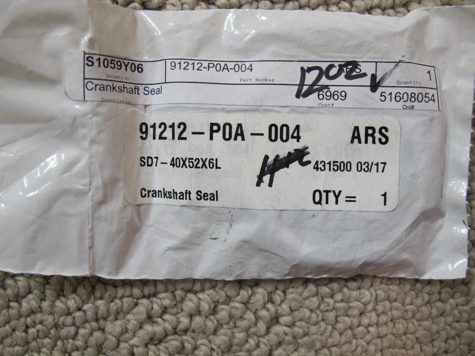 Sello de eje de manivela ARS 91212-P0A-004 Foto 1 de 2