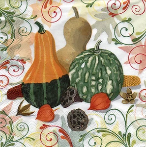 4 Servietten Motivservietten Napkins Papierservietten Herbst Kürbis (315) - Picture 1 of 1