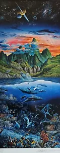 Robert Lyn Oasis HAND SIGNED Mixed media #d art 546/900 Whale Dolphin Hawaii art - Picture 1 of 14