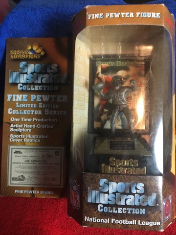 JOE MONTANA SPORTS CHAMPIONS Sports Illustrated HAND-CRAFTED NFL PEWTER FIGURE Cover