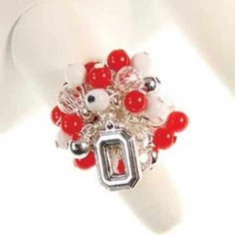 Ohio State Buckeyes  Team Color Bauble/Logo NCAA Licensed Stretch Ring- OSFM Cover