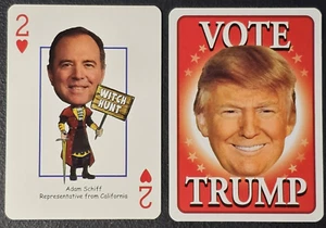 Adam Schiff Rep California 2 of Hearts Vote Trump for President Playing Card - Picture 1 of 1