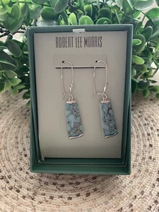Robert Lee Morris Silver Tone Faux Turquoise Pierced Drop Earrings - Picture 1 of 2