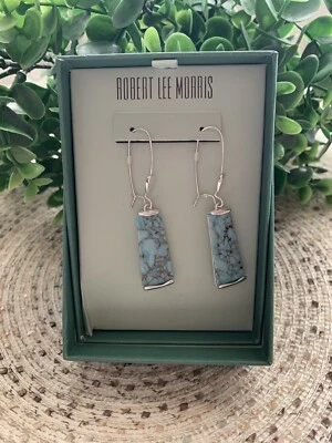 Robert Lee Morris Silver Tone Faux Turquoise Pierced Drop Earrings - Image 1 of 2