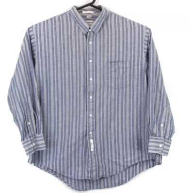 John Weitz 男式纽扣 LS 衬衫 17.5 多色条纹 — 第 1/4 张图片