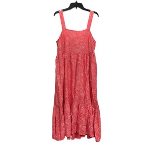 Time And Tru Womens Size L 12-14 Tie Back Midi Dress Pockets Coral Rose - Picture 1 of 9