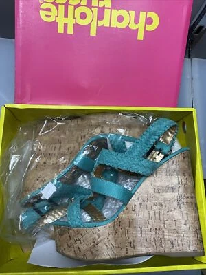 Sandalias Charlotte Russe para mujer verde azulado plataforma tacón bloque talla 9 NUEVAS CON CAJA Foto 1 de 4