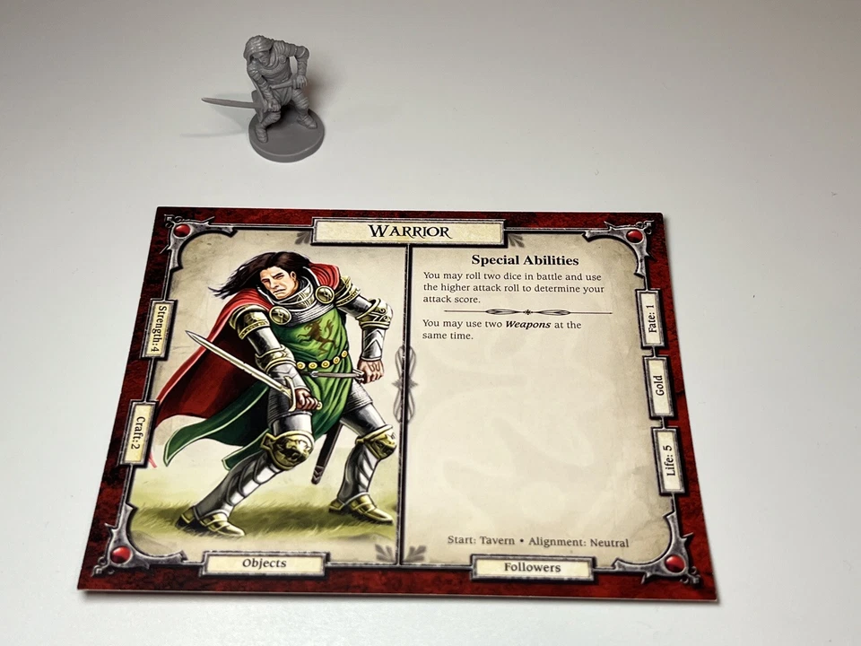 Talisman Warrior Character Miniature  - Revised 4th Edition Game Piece + Card - Image 1 of 1