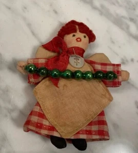 Vintage Angel Navidad Pin adorno tela Alexis Hattie Choice - Imagen 1 de 4