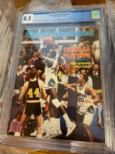 March 22, 1982 Patrick Ewing Georgetown RC Sports Illustrated NO LABEL CGC 8.5 - Picture 1 of 4