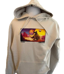 Star Wars Mandalore Hooded Sweatshirt Mens XL Divided Beige Pullover NEW - Picture 1 of 12
