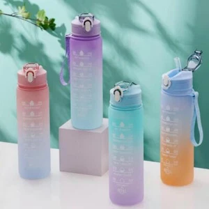 Water Bottle with Straw, BPA-Free Leak-Proof Sports Portable Eco-Friendly 750ML - Picture 1 of 10