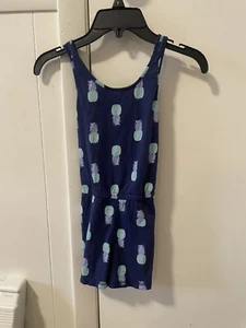 Old Navy Girls Pineapple Print Romper Sleeveless Crisscross Back Size S 6-7 - Picture 1 of 3