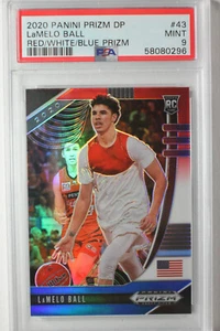 2020 PANINI RED WHITE BLUE PRIZM ✨ Draft Pick LaMelo Ball 43 PSA9 MINT ROOKIE 5 - Picture 1 of 2