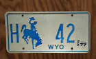 1975 - 1977 Wyoming HIGHWAY DEPARTMENT License Plate Low # 42