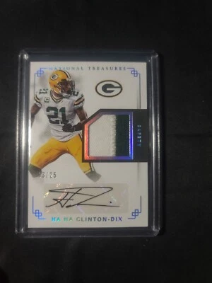 2017 Panini National Treasures Ha Clinton-Dix 2 Clr Jersey Patch Auto #03/25 - Image 1 of 4