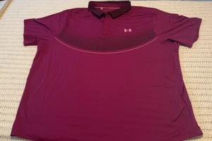 Under Armour Men’s 3XL ISO-CHILL Polo Purple Short Sleeve Golf HeatGear XXXL - Picture 1 of 6