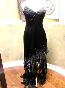 NUEVO CON ETIQUETAS Jovani ocasión social graduación noche concurso formal salsa vestido seda negro 14 - Imagen 1 de 9
