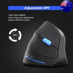 ZELOTES F-35A 6 Buttons 2.4GHz Wireless Vertical Mice USB Receiver 3 Gears - Afbeelding 1 van 7