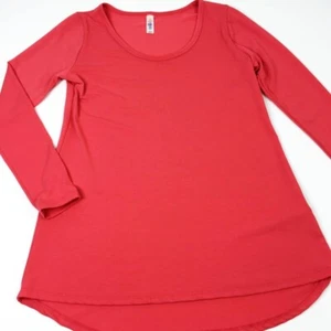 LARGE LYNNAE LuLaRoe ~ EINFARBIG HELL KORALLENROT ~ Langarmshirt; Größen 14-16 - Bild 1 von 2